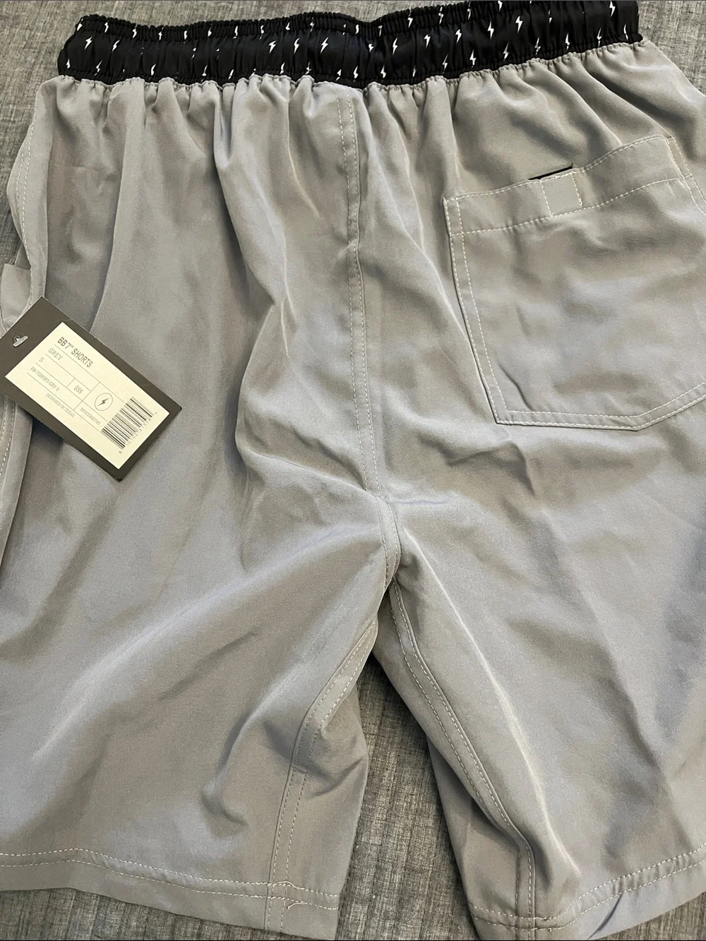 Bruce Bolt Men’s Light Gray Athletic Shorts with Black Waistband